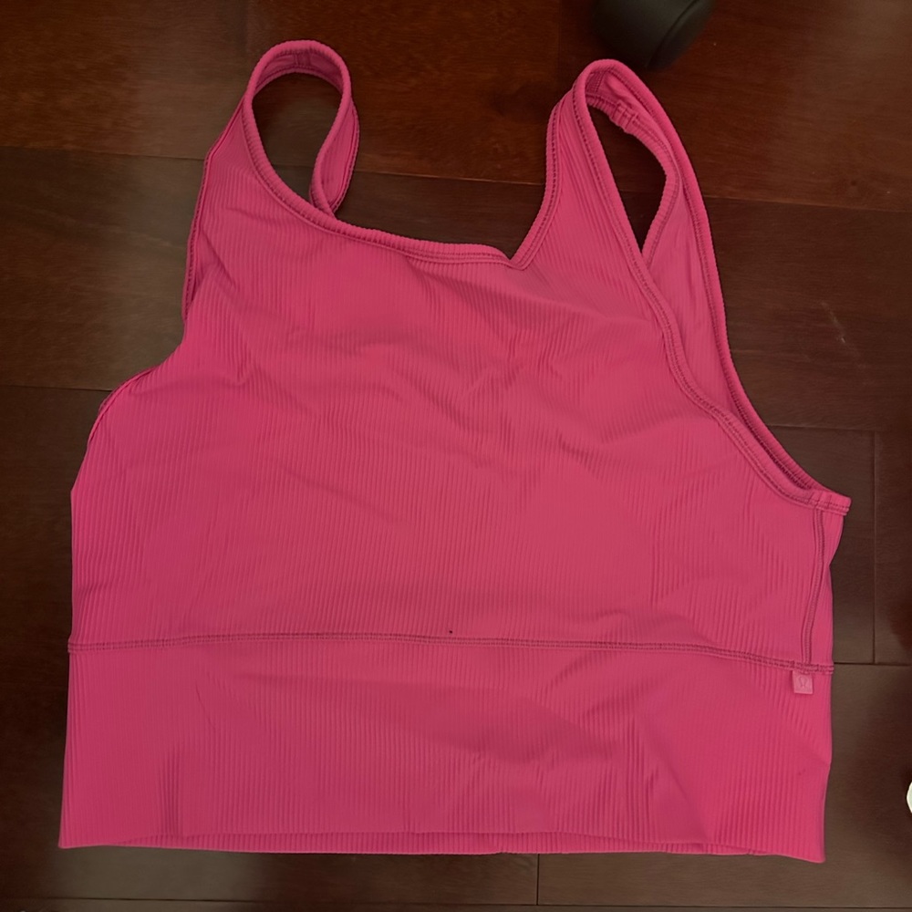 Lulu sonic pink Power Pivot Ribbed Tank Top size 12
